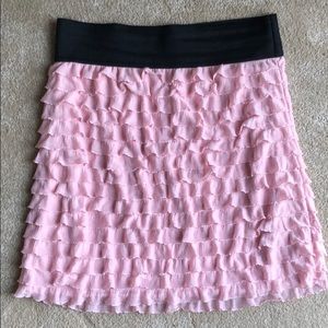 Express Women’s Pink Ruffle Skirt with Elastic Waist Band